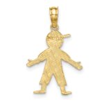 14K Boy with Baseball Cap Charm - Image 4