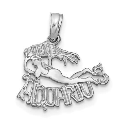 14k White Gold AQUARIUS Zodiac Charm
