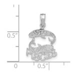 14k White Gold PISCES Zodiac Charm - Image 2