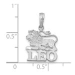 14k White Gold LEO Zodiac Charm - Image 2