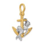 14K Two-Tone 3-D Anchor and Mermaid Charm - Image 5