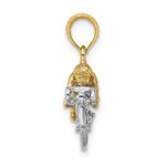 14K Two-Tone 3-D Bicycle With Rider Charm - Image 2