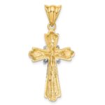 14K Two-Tone Polished -X- Center Design Cross Charm - Image 4