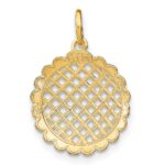 14K and White Rhodium Diamond-cut Sunflower Pendant Charm - Image 4