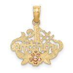 14k Two-Tone #1 GRANDMA with Flower Charm - Image 4