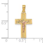 14K Two-Tone Latin Crucifix Charm - Image 3