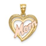 14k Two-Tone MOM Heart Charm
