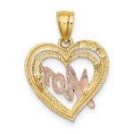 14k Two-Tone MOM Heart Charm - Image 4