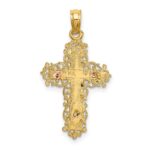 14K Two-Tone Cross with Lace Trim Charm - Image 4