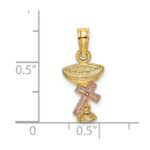 14K Two-Tone Communion Cup with Cross Charm - Image 3
