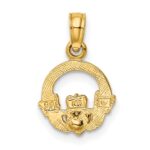 14k Two-Tone Claddagh with Heart Charm - Image 4