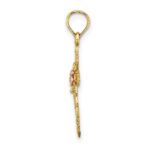 14k Two-Tone Cross with Cut-Out Flower Charm - Image 2