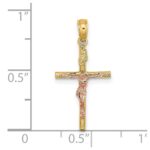 14k Two-Tone Cross Crucifix Charm - Image 3