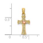 14k Two-Tone Heart In Cross Charm - Image 3
