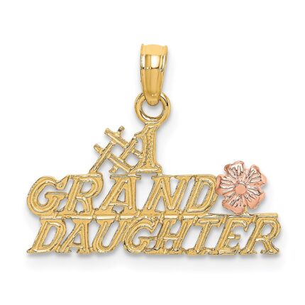 14k Two-Tone #1 GRANDDAUGHTER with Flowers Charm