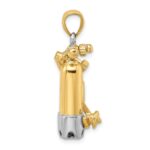 14K and White Rhodium 3-D Double Scuba Tanks with Air Hose Charm - Image 2