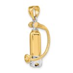 14K and White Rhodium 3-D Single Scuba Tank with Hose Charm - Image 5