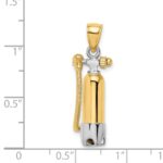 14K and White Rhodium 3-D Single Scuba Tank with Hose Charm - Image 3