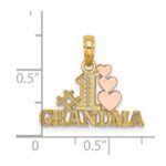 14k Two-Tone #1 GRANDMA with Three Hearts Charm - Image 3