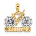 14k with White Rhodium OCEAN CITY NJ Bicycle Charm