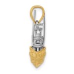 14k Two-tone Textured 3-D Offshore Sportfishing Boat Charm - Image 2