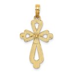 14K and White Rhodium Polished Fancy Cross Charm - Image 4