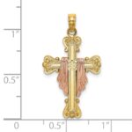14k Two-Tone Cross with Drape Charm - Image 2