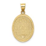 14K and White Rhodium Oval Cherub with Heart Oval Charm - Image 4