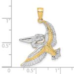 14K with White Rhodium Flying Pelican Charm - Image 3