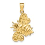 14k and White Rhodium 3-D Bumblebee Charm - Image 4