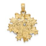 14k Two-tone 3-D Moveable Christmas Bells and Holly Charm - Image 4