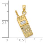 14K and White Rhodium 3-D Retro Cell Phone Charm - Image 3
