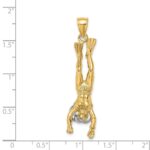14k Two-Tone 3-D Female Scuba Diver Charm - Image 3