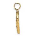 14k with White Rhodium Textured MOM Heart Charm - Image 2