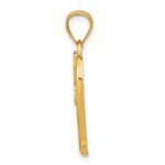 14k and White Rhodium Diamond-cut Heart Charm - Image 2