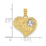 14k with White Rhodium MOM and Angel Heart Charm - Image 3