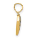 14k and White Rhodium Diamond-cut Heart Charm - Image 2