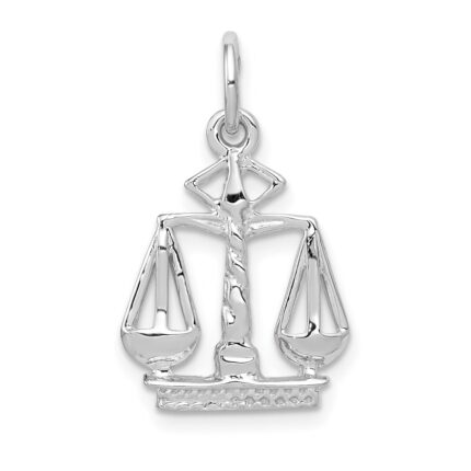 14k White Gold Flat-Backed Scales of Justice Charm