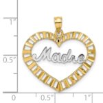 14k and White Rhodium MADRE  in Heart Charm - Image 4