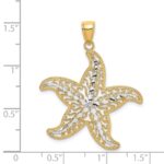 14K with White Rhodium Starfish Filigree Charm - Image 3