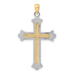 14K Two-tone Polished Cross Charm - Image 4