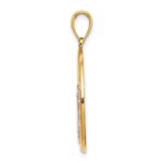 14K Two-tone and White Rhodium Scallop Shell In Circle Charm - Image 2