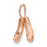 14K Rose Gold Solid Polished 3-D Ballet Slippers Charm - Image 4