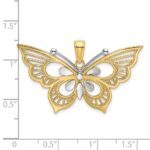 14k Two-tone Diamond-cut Butterfly Charm - Image 3