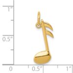 14k Polished Flat-Backed Musical Note Charm - Image 4