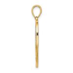 14K and White Rhodium Heart with White Cross In Center Charm - Image 2