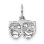 14k White Gold Solid Comedy/Tragedy Charm - Image 3