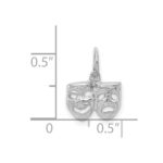 14k White Gold Solid Comedy/Tragedy Charm - Image 4