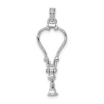14k White Gold 3-D Stethoscope Pendant - Image 3