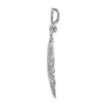 14K White Gold Starbust with Hearts Diamond-cut Beaded Charm - Image 2
